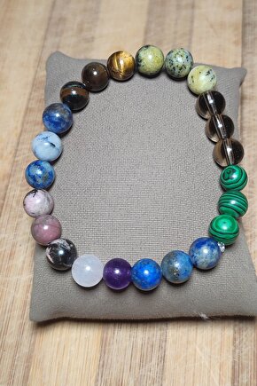 9 Ayrı Doğaltaş Kullanılmış Panik Atak 8 Mm Bileklik