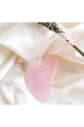 Pembe Kuvars Doğal Taş Gua Sha Yüz Masaj Aleti