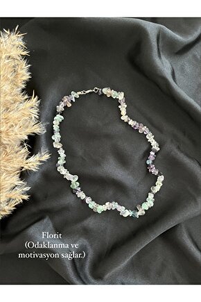 Florit Kırık Doğal Taş Kolye