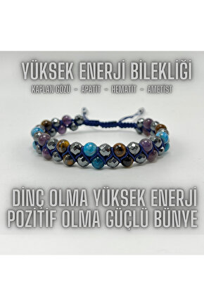 SERTİFİKALI Kan Taşı Kaplan Gözü Doğal Taş Bileklik 6mm Misinalı