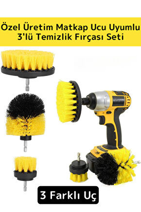 Çok Fonksiyonlu Banyo Temizleme Fırçası ve Matkap Ucu Seti 3lü