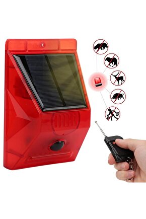 PM-26957 Sesli Hayvan Kovucu Alarm Cihazı Uzaktan Kumandalı Solar Panelli
