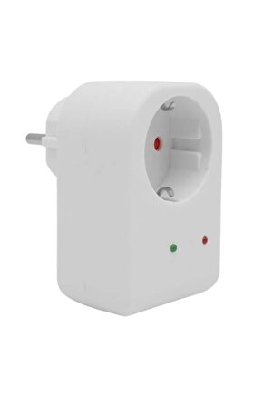 PM-18521 Durum Ledli Akım Korumalı Tekli Priz 16 Amper - 3500 Watt Tekli Beyaz