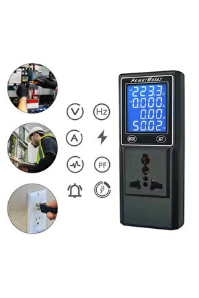 PM-26400 Volt Amper Watt HZ Güç Ölçer Dijital Ekranlı (Powermeter)