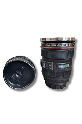 Lens Görünümlü Termos Kupa Bardak 300 ml – Kamera Objektif Bardak Termos