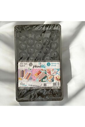 SİYAH 33’LÜ KAPAKLI BUZ KALIBI YUVARLAK BUZ KALIBI 25 x 15 Plastik