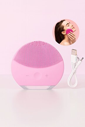 PEMBE Silikon Yüz Temizleme ve Masaj Cihazı USB Şarjlı Su Geçirmez