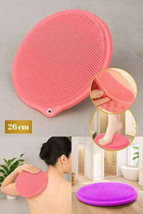 Yuvarlak Silikon Vantuzlu Sırt ve Ayak Banyo Kesesi 26 cm