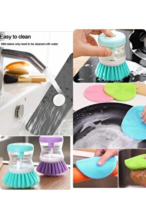 Su Emici Musluk Kenar Matı +Pratik Hazneli Bulaşık Fırçası+Silikon Bulaşık Yıkama Fırçası Tükenmeyen