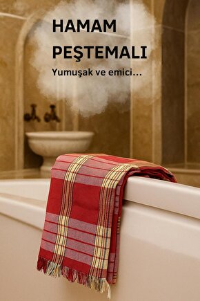 Klasik Desenli Hamam Peştemali – Kırmızı