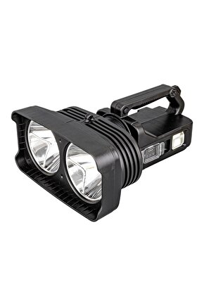 SÜPER PARLAK PİLLİ - ŞARJLI - 4 FARKLI MOD SEÇENEKLİ BATTAL BOY EL FENERİ W51 - ESL7592-6387