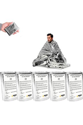 20 Adet Acil Durum Battaniyesi Deprem Termal Battaniye Nem ve Soğuktan Koruma Su Geçirmez 200x130cm