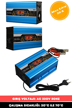 Tekne Karavan Araç Motorsiklet AC 220V 50Hz Maşalı  Akü Şarj Cihazı