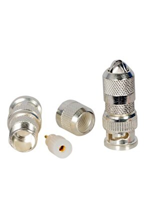 1 Adet Kaliteli Parlak Gümüş Kaplama Metal Bnc Vidalı Model Konnektör Kamera Telsiz