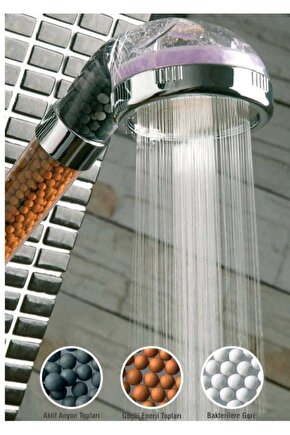 Natural Stone Beaded Water Saving Anti-Limescale Shower Head
