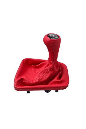 BMW 3 Serisi E46 için Vites Topuzu ve Körüğü - 5 Vites - Kırmızı - Logosuz