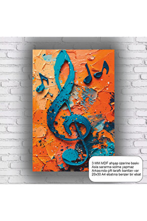 müzik notası sol anahtarı ev dekorasyon mdf tablo retro ahşap poster