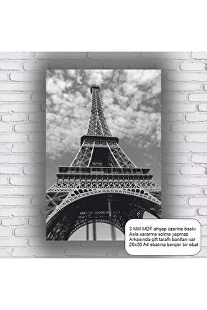 eiffel tower paris fransa mimari ev dekorasyon mdf tablo retro ahşap poster