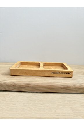 Ahşap Kare Yağdanlık Standı 2 Bölmeli