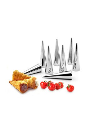 Narkalıp Korne Kalıbı Torpil Huni Tatlı Kalıbı 12 Adet 9,5cm