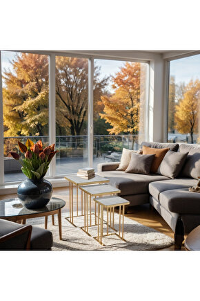 Ultra Lüx Kare Zigon Sehpa Ultra Lak Kaplama 18mm Mdf Hıghgloss Yüzey Paslanmaz Kararmaz Çelik