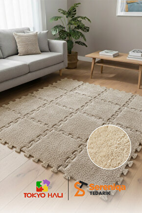 30lu Set Peluş Puzzle Halı, Kendi Tasarımını Oluştur, Yapboz Halı, Peluş Halı