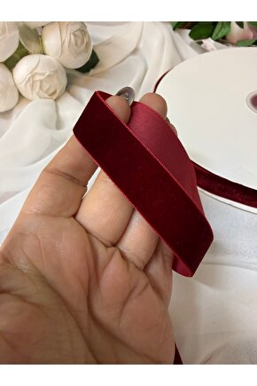 Bordo Kadife Kurdele 2cm -5m Fiyonk, Kurdele , Hediye