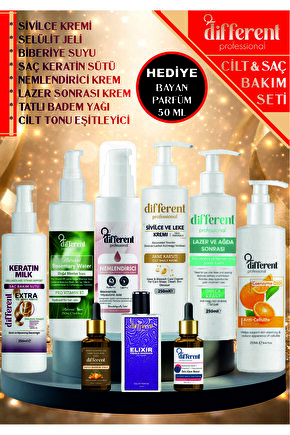 CİLT VE SAÇ BAKIM SETİ 9 ÜRÜN - PARFÜM HEDİYELİ