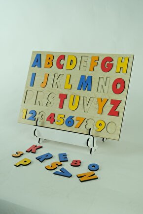 Ahşap Alfabe Ve Sayılar Tak Çıkar (50*35) Cm.