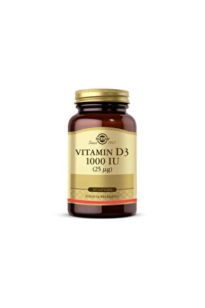 Vitamin D3 1000 IU 100 Yumuşak Kapsül