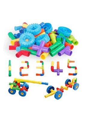 72 Parça Tako Boru Yapı Oyunu – Çocuklar için Yaratıcı Set