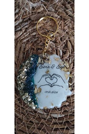 Epoksi Anahtarlık 15  Adet Söz Nişan Kına Nikah Özel Gün Hatıra Hediyelik