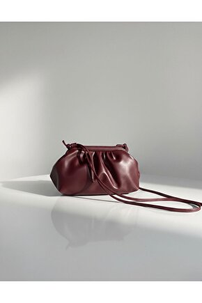 Heybes Kadın Büzgü Tasarım Deri Saplı Omuz ve El Çantası