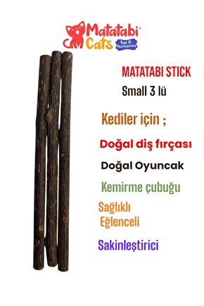 Matatabi Stick Small 3lü Doğal Çiğneme Çubuğu, Kedi Oyuncağı 12 Cm
