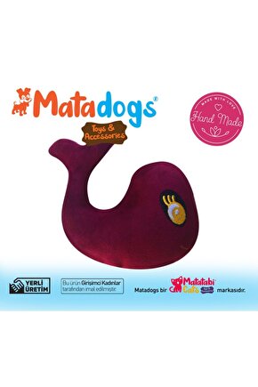 Mata Dog Whali Sesli, Kumaş, Nakışlı Balina Yavru Köpek Oyuncağı 15 Cm