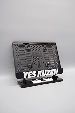 YES KUZEN 3D KABARTMALI BEYAZ PLEKSİ MOTOR PLAKALIĞI