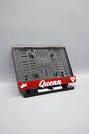 QUENN 3D KABARTMALI PLEKSİ KIRMIZI MOTOR PLAKALIĞI