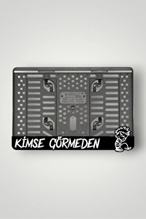 KİMSE GÖRMEDEN 3D KABARTMALI SİYAH PLEKSİ MOTOR PLAKALIĞI