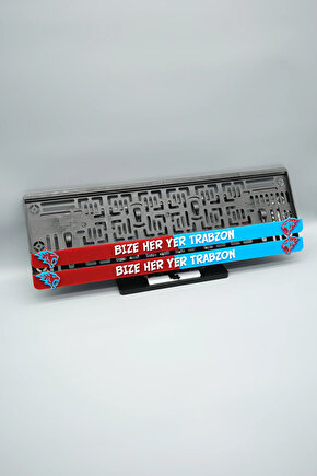 BORDO MAVİ BİZE HER YER TRABZON 3D KABARTMALI PLEKSİ ARABA PLAKALIĞI