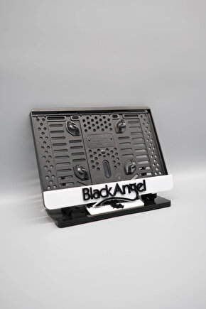 BLACK ANGEL 3D KABARTMALI BEYAZ PLEKSİ MOTOR PLAKALIĞI