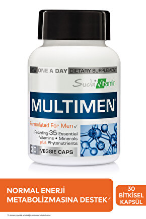Multimen Erkek Multivitamin Enerji&Bağışıklık Kırmızı Kore Ginseng ve Maca İçeren 30 Bitkisel Kapsül
