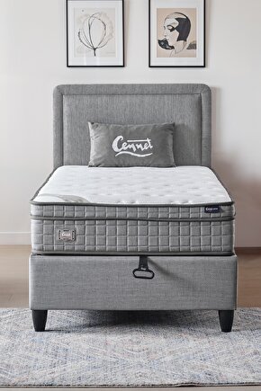 Melisa Tek Kişilik Sandıklı Baza + Full Ortopedik Antibakteriyel Visco Yatak + Başlık 3 lü Set