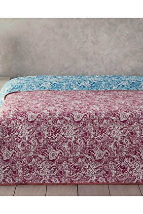 Folk Art King Size Çok Amaçlı Örtü Koyu Pembe