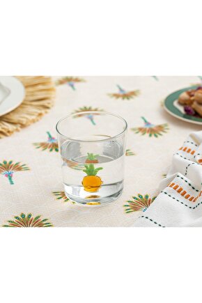 Pinapple Cam Meşrubat Bardağı 350 Ml Turuncu