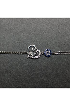 Kadın Beyaz Love Kalpli Bileklik