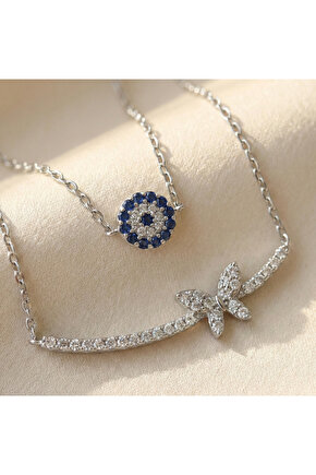 Ince Çizgi Kelebek Kolye