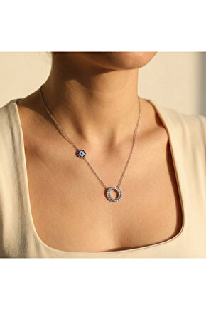 Küçük Taşlı Halka Kolye