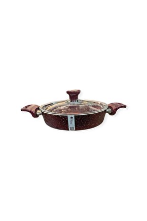 Döküm Granit Kapaklı Yumurta Sahanı 20 Cm Kırmızı