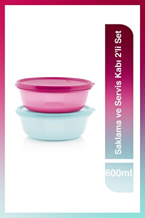 Buzdolabı Saklama Ve Yemek Servis Kabı 2li Set 600 ml