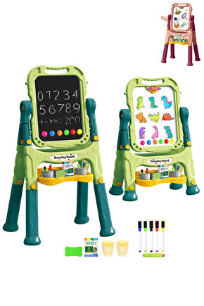 Çocuklar İçin Ayaklı Çizim Tahtası 47 Parça Set Aktivite Çizim Boyama Eğitici Set